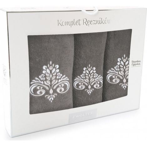 Set mit 3 Zwoltex-Handtüchern, Muster Sultan Taupe