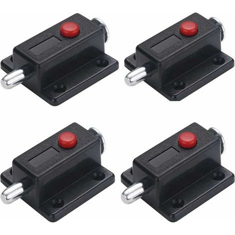 Lot de 4 poignées de porte à ressort pour placard ou tiroir, verrou de sécurité automatique. (1/5)