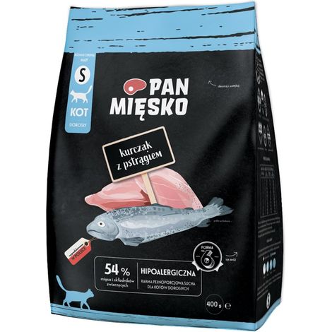 Croquettes croustillantes pour chat Pan Mięsko au poulet et à la truite, format S 400 g