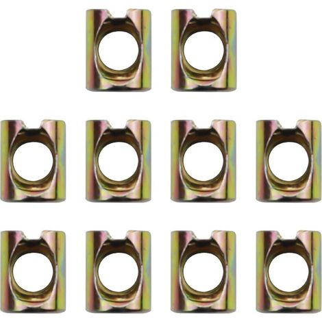 Lot de 10 écrous cylindriques métriques M6, chevilles croisées, écrous fendus, vis pour lit de bébé, kit de remplacement de quincaillerie pour lits superposés, têtes de lit, chaises, meubles M6 x 10 m (1/4)