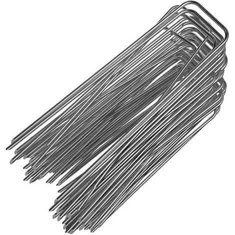Piquet De Fixation - Acier Galvanisé - 2 5 X 40 X 150 Mm - Pour Aménagement Paysager Et Couvre-Sol - Lot De 60 (1/5)