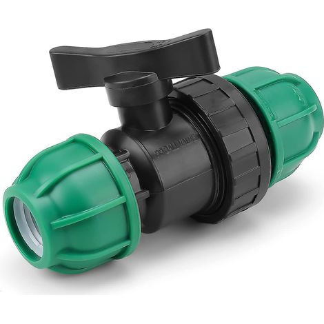 Vannes à bille pour raccord de tuyau PE, vanne à bille à double écrou pour raccord de tuyau de 25 mm, adaptées aux piscines et à l'irrigation agricole. (1/4)