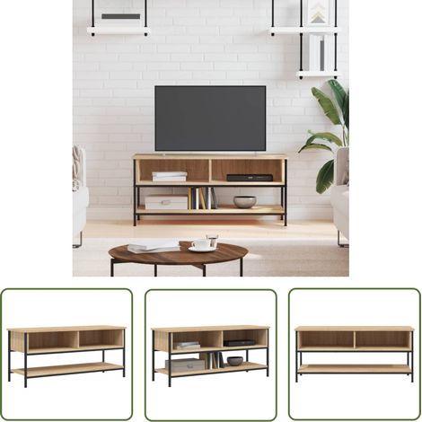 The Living Store Meuble TV chêne sonoma 100x35x45 cm bois d'ingénierie - Meubles Tv - Meuble Tv - Support Tv - Unité Tv - Meuble Design (1/5)