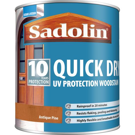 Sadolin Quick Dry UV Protection Woodstain - Antique Pine - 1L