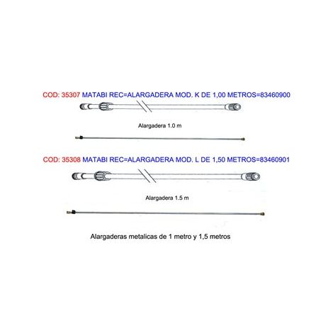 MATABI 83460871 Tubo alumunio de 1 m. (1/4)
