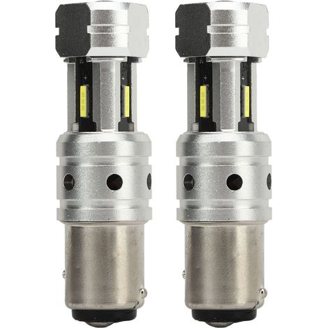 2 ampoules LED 1157 de recul et clignotant, 100W 2400LM, feu arrière blanc 6000K pour auto camion camping-car, lot de 2 (1/5)
