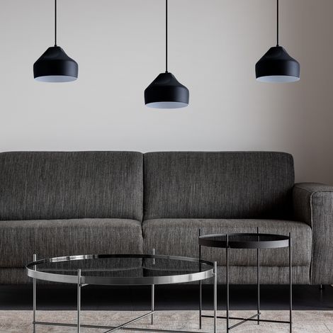 Paco Home Sospensione Plafone Sala Pranzo Lampada Cucina Sospesa Tavola Interno Bianco Bianco-nero,  Design U + lampadina A60 trasparente