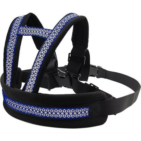 Harnais de sécurité pour enfant pour moto, ceinture de sécurité réglable avec bande réfléchissante, bleu foncé (1/5)