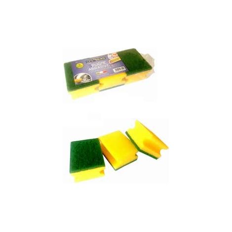 3 SPUGNE ABRASIVE CON IMPUGNATURA