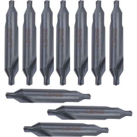 Set mit 10 HSS-Zentrierbohrern Typ A, Edelstahl, universelle Spiralbohrung, präzise Markierung, Ø 3,5 mm (1/5)