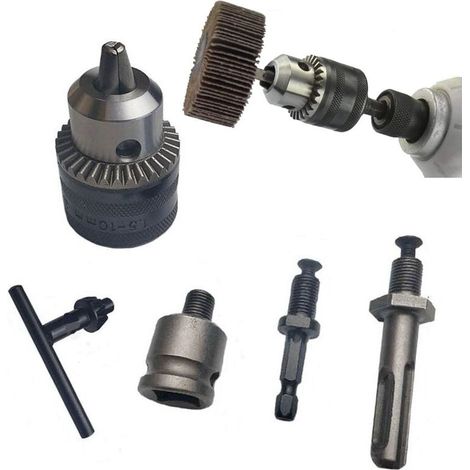 Longziming – Adaptateur mandrin 1.5-13mm pour perceuse – Kit conversion SDS Plus avec carré femelle 1/2" – Acier au chrome vanadium – Pour béton armé (1/5)