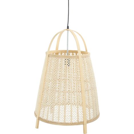 Lampara Techo Bambu Lino 47X47X64 Natural Crema LA189096 (1/4)