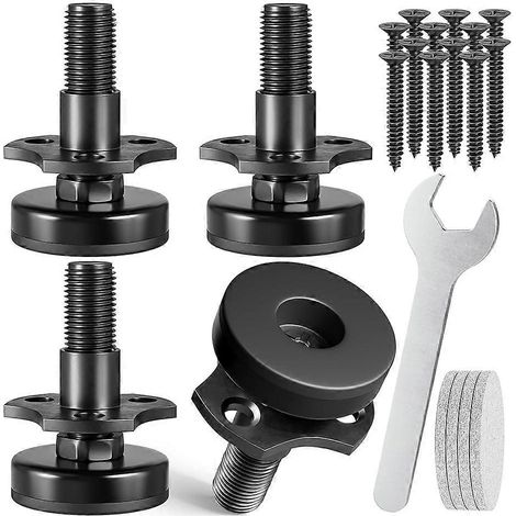 Pieds de nivellement réglables, kit d'écrous en T à filetage 3/8"-16, niveleurs de pieds de table, niveleurs de pieds robustes (lot de 4) (1/4)