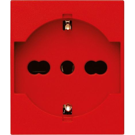 Presa schuko rossa 2P+T 16A universale Linea vimar 30210.R