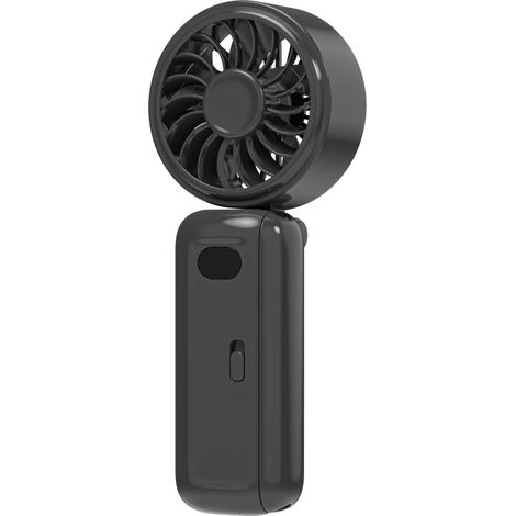 Ventilatore pieghevole, design portatile, ricaricabile tramite USB, nero (1/2)