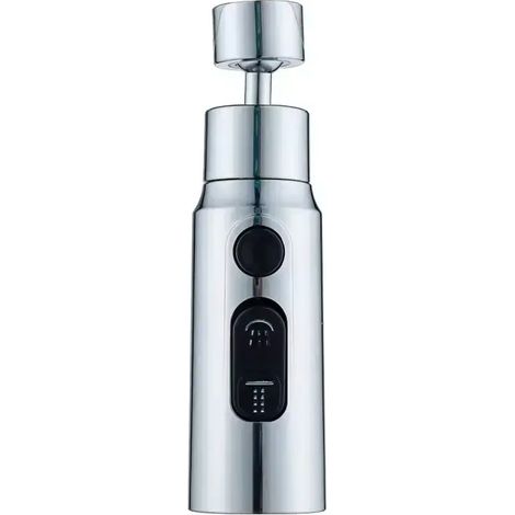 Douchette de robinet de cuisine pivotante à 720° et 3 modes, couleur argent - Jet d'eau optimal pour un lavage de la vaisselle flexible et efficace (1/5)