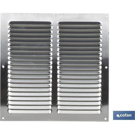 Grille de ventilation en aluminium 25 x 25 cm, épaisseur 0,6 mm, couleur naturelle