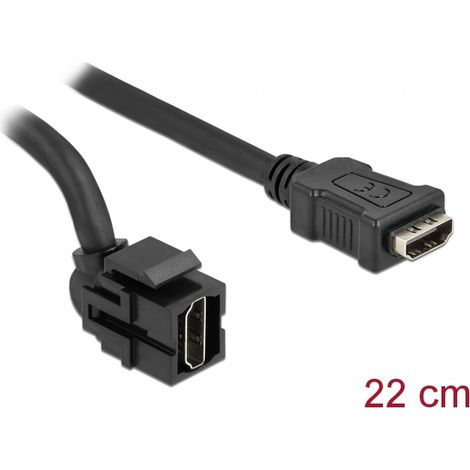 Delock MÃ³dulo Keystone HDMI hembra 250Â°  HDMI hembra con cable negro