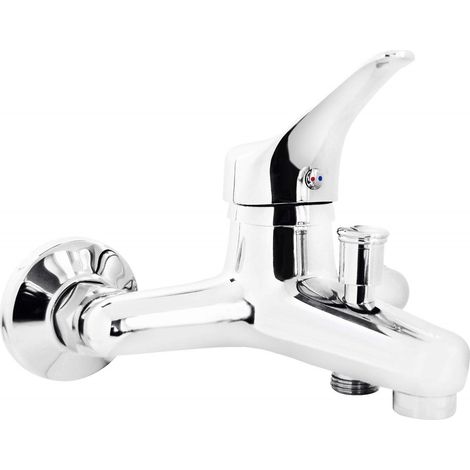 Neo Badewannenarmatur Chrom, klassisches Design, wandmontiert