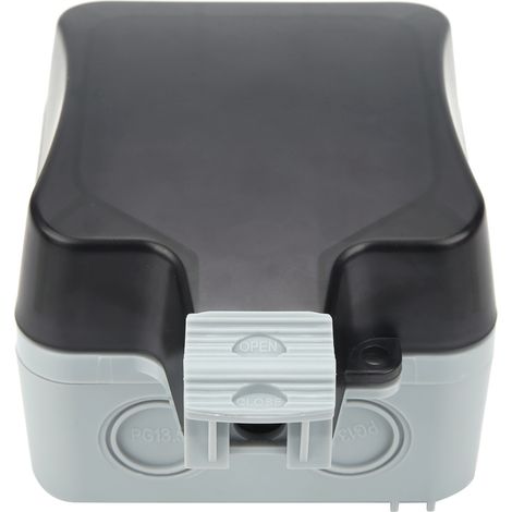 Prise électrique étanche 2 trous extérieur 250V EU en plastique noir pour usage extérieur (1/5)