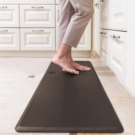 Tappeto Cucina Passatoia Rialzata Lavabile Spessa Antiscivolo Impermeabile Anti Fatica Rimbalzabile Soggiorno Ingresso Ufficio Aderente Antiscivolo Protettivo Marrone - 44x75 cm (1/5)