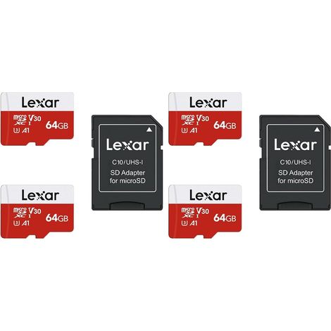 Lexar Carte Micro SD 64 Go Lot de 3 Cartes, jusqu'Ă 100 Mo/s (1/5)