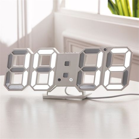 TRADE SHOP - Orologio Sveglia Digitale Display 3d A Led Da Tavolo Parete Arredo Casa Ufficio - (1/5)
