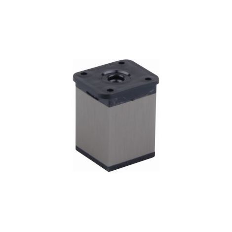 FA009 60 mm verstellbarer Möbelfuß, Edelstahl/schwarzer Kunststoff SANS MARQUE