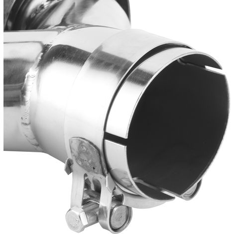 Tuyau d'échappement double universel en fibre de carbone mate de type Y avec sortie droite et sortie droite avec finition bleuie (AP37KR-6389) pour la modification de voitures (1/5)