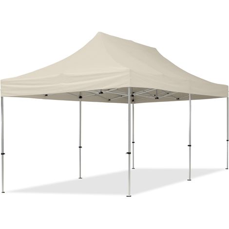 TOOLPORT Gazebo Pieghevole Giardino 3x6m Alluminio Telo Poliestere PVC Repelente al agua Padiglione Mercati Sagre crema (1/5)