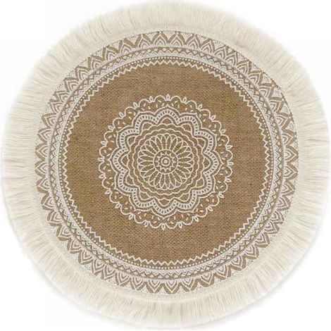 Sous-plat Tissé Main - En Jute Naturel - 38 x 38 cm - Anti-dérapant - Pour Table À Manger Et Décoration Intérieure - Lot De 1 (1/5)