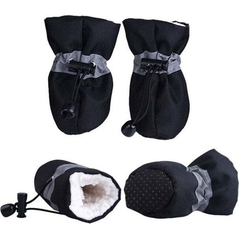 Chaussures Chien Antidérapantes,Botte pour Chien,Protecteur de Patte, Ces Boots de (Noir)