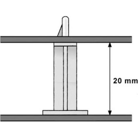 SUPPORT POUR CIRCUIT IMPRIME OUVERTURE 3mm H=20mm 18x18mm (1/2)