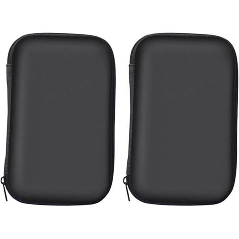 Pochette Rigide Eva à Fermeture Éclair, Lot de 2, Noire Portable et Anti-poussière, pour Paquet à Dos ou Paquet à Main, Convient aux Lunettes et Cartes (1/5)