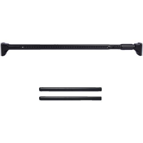Tringle à rideau, longueur réglable, acier au carbone durable, Noir 100-350cm (1/2)