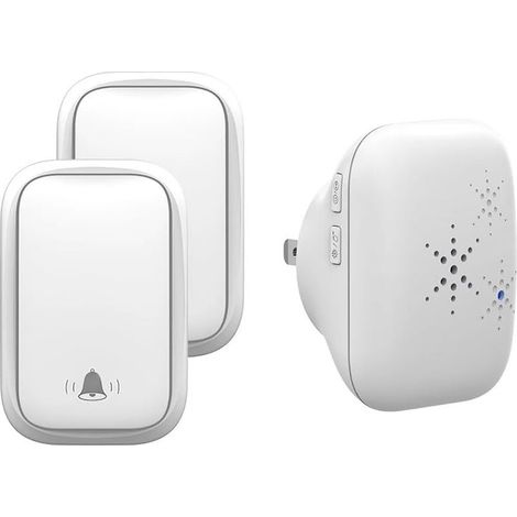 Sonnette extérieure sans fil, sans pile, étanche, sonnette de bienvenue intelligente pour la maison (2 boutons, 1 récepteur) (1/4)