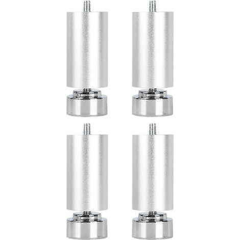 Pieds métalliques robustes réglables à filetage M10, adaptés aux canapés, lits, tables et armoires, lot de 4, argent, 25 cm. (1/5)