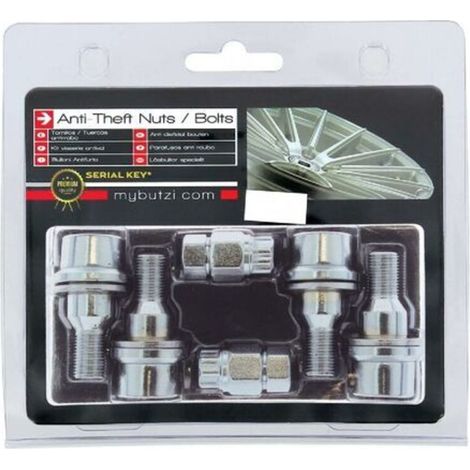 Adnauto – Lot de 4 vis antivol plates 12x125 mm – 2 clés fournies – Sécurité renforcée pour installations fixes - BZH2537