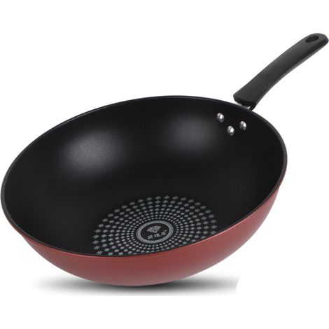 28 cm großer, flacher Gusseisentopf, ideal für Suppen und Eintöpfe, robustes Küchenutensil mit Griff. (1/5)