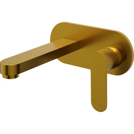 Miscelatore lavabo parete oceania ad incasso ottone colore oro satinato confezione 1 (1/5)