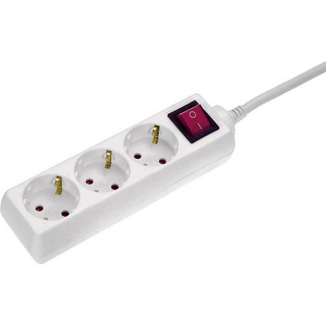 AS Schwabe 11361 Steckdosenleiste mit Schalter  Weiß Schutzkontakt 1 St.