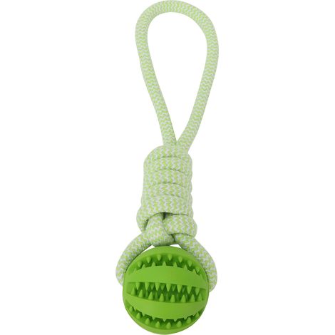 Hundeball aus Baumwollseil für den Außenbereich, auslaufsicher, Kauspielzeug aus Gummi für zahnende Hunde, Haustierzubehör, grün