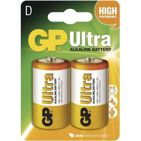 Pila alcalina ultra LR20 D 1,5 V 2SZ - GP13AUETA2