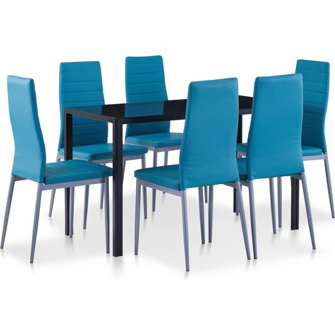 7-tlg. Essgruppe Blau