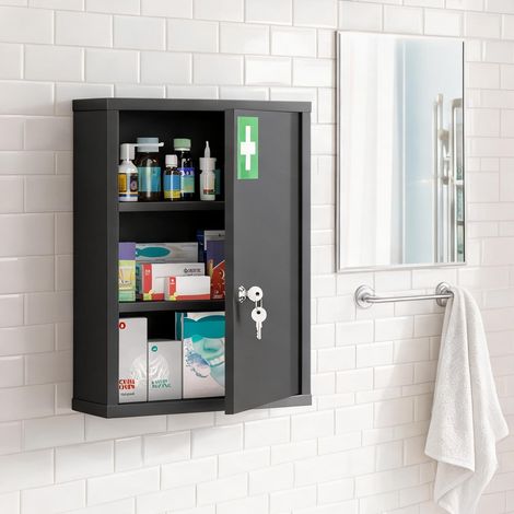 Meuble de salle de bain en kaltgewalzter Stahl 40 x 15 x 53,5 cm (1/5)