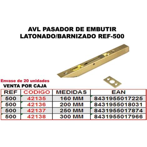 Pasador AVL 500 de Embutir 150mm Latonado/Barnizado
