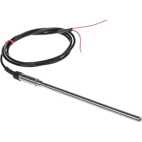 Capteur RTD PT100 RS PRO, Ø 6mm, L.150mm + 1m, +200°C max, Câble ( Prix pour 1 )