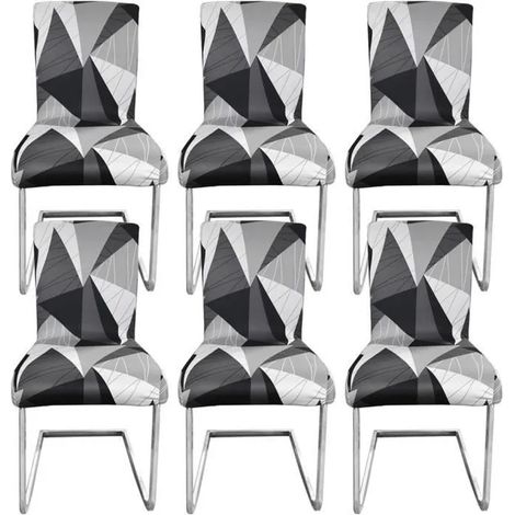 Housse De Chaise - Extensible Polyester Elasthanne 85/15 - Pour Salle À Manger Intérieure - 6 Pièces (1/5)