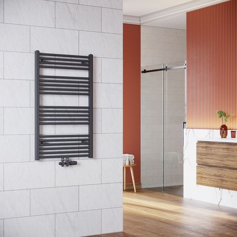 SONNI Radiador de baño secador de toallas antracita 575 vatios  calentador de centro conexión con termostato multibloque antracita 1000x600mm (1/5)