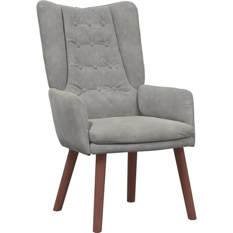 Maison Exclusive - fauteuil Gris clair 63 x 67 x 94 cm Velours (1/5)